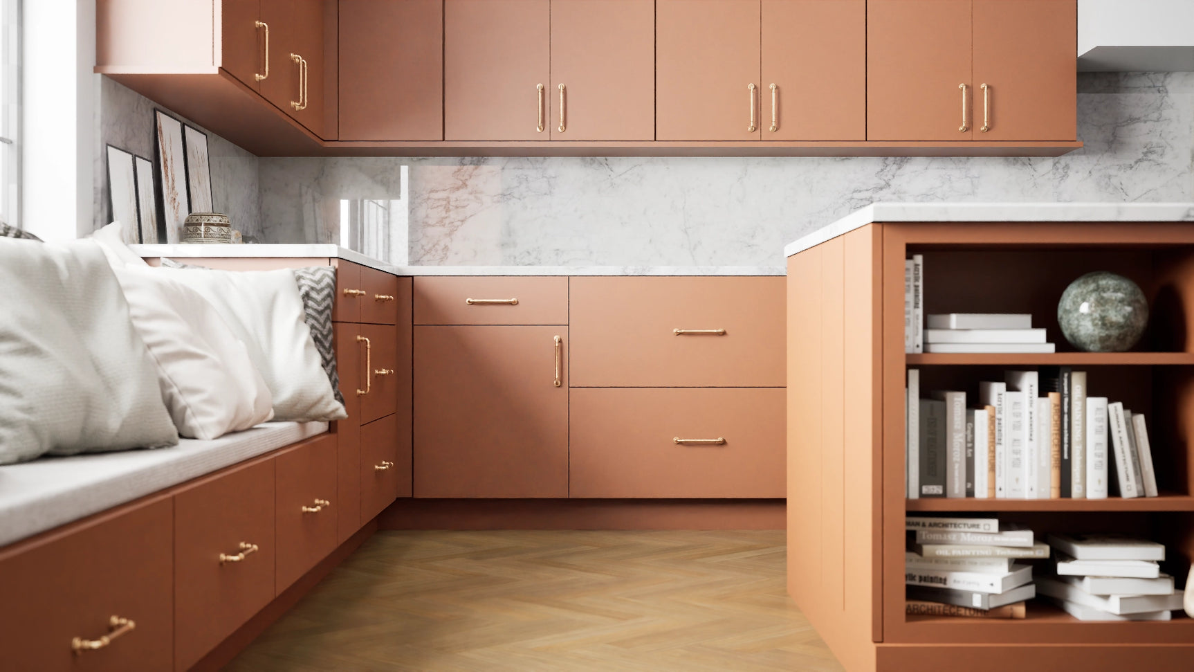 Milano Sunset ( MDF | Compressed [ Frameless • Satin • Laminated ] - 10' X 10' Kitchen Cabinet ) | Assembled In USA