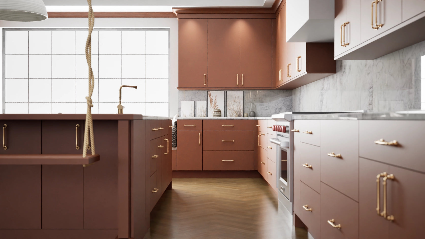 Milano Sunset ( MDF | Compressed [ Frameless • Satin • Laminated ] - 10' X 10' Kitchen Cabinet ) | Assembled In USA