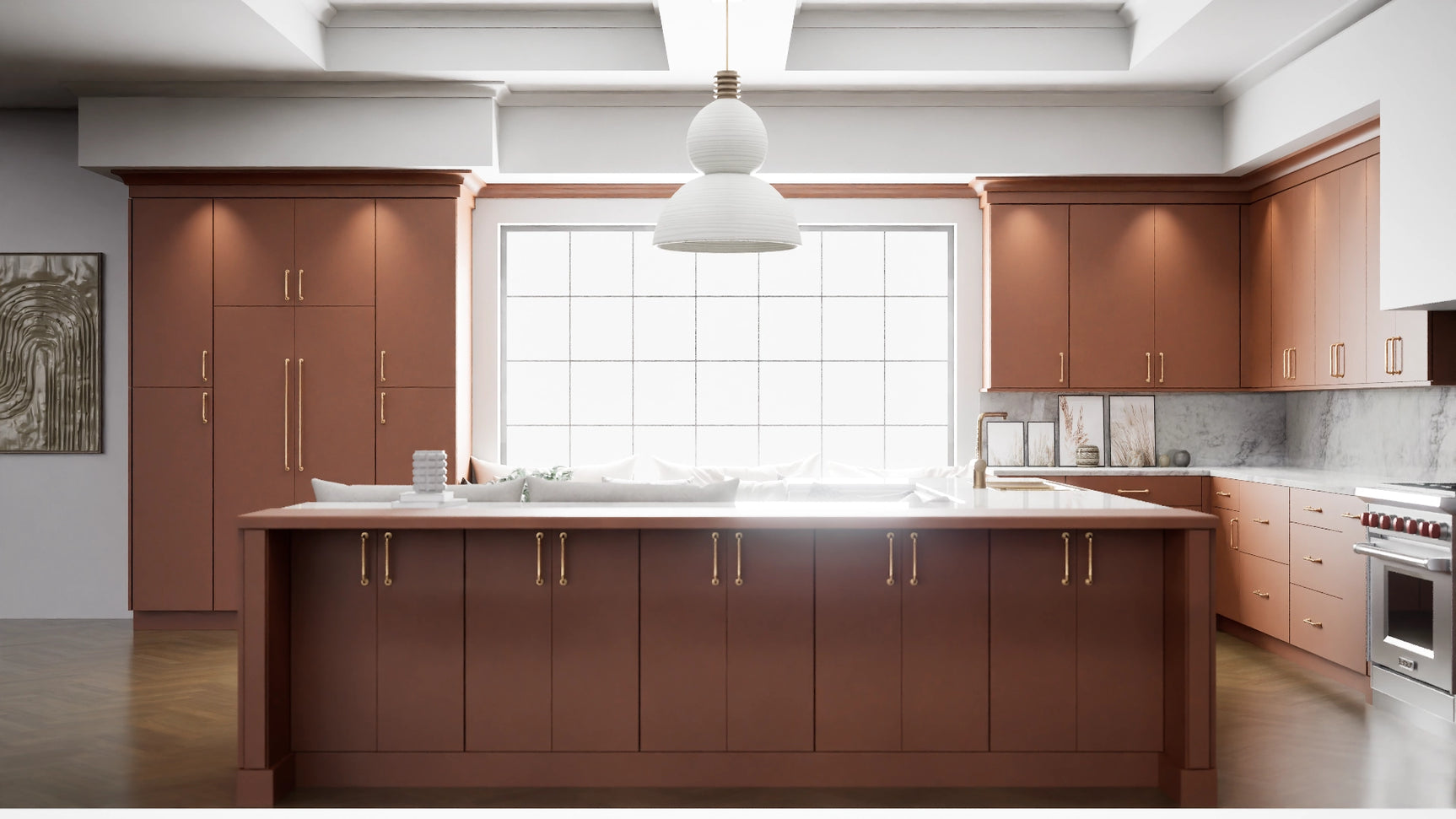 Milano Sunset ( MDF | Compressed [ Frameless • Satin • Laminated ] - 10' X 10' Kitchen Cabinet ) | Assembled In USA
