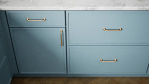 Newport Adirondack Blue ( Maple | Plain Cut [ Full Overlay • Satin • Painted ] - 10' X 10' Kitchen Cabinet ) | Assembled In USA