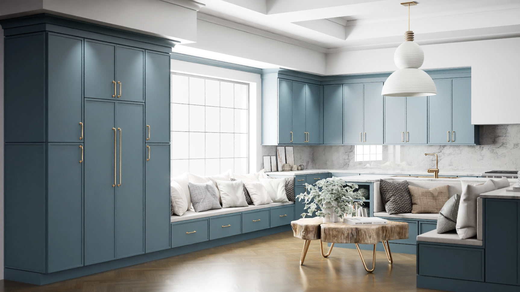 CNC Cabinetry | Newport Adirondack Blue - 10' X 10' Kitchen CNC Cabinetry | Newport Adirondack Blue - 10' X 10' Kitchen