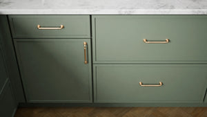 Newport Evergreen ( Maple | Plain Cut [ Full Overlay • Satin • Painted ] - 10' X 10' Kitchen Cabinet ) | Assembled In USA