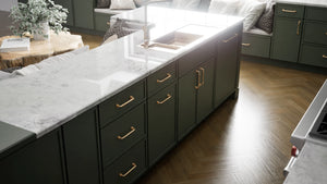 Newport Evergreen ( Maple | Plain Cut [ Full Overlay • Satin • Painted ] - 10' X 10' Kitchen Cabinet ) | Assembled In USA