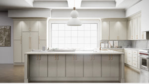 Newport Linen ( Maple | Plain Cut [ Full Overlay • Satin • Painted ] - 10' X 10' Kitchen Cabinet ) | Assembled In USA