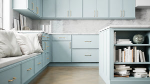 Newport Mountain Stream ( Maple | Plain Cut [ Full Overlay • Satin • Painted ] - 10' X 10' Kitchen Cabinet ) | Assembled In USA