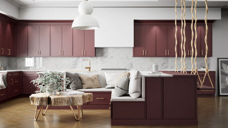 Newport Rumors ( Maple | Plain Cut [ Full Overlay • Satin • Painted ] - 10' X 10' Kitchen Cabinet ) | Assembled In USA