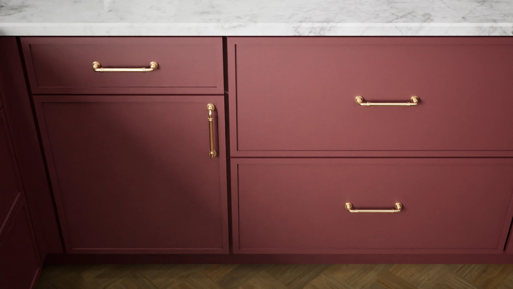 Newport Rumors ( Maple | Plain Cut [ Full Overlay • Satin • Painted ] - 10' X 10' Kitchen Cabinet ) | Assembled In USA