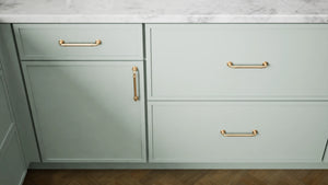 Newport Sage ( Maple | Plain Cut [ Full Overlay • Satin • Painted ] - 10' X 10' Kitchen Cabinet ) | Assembled In USA