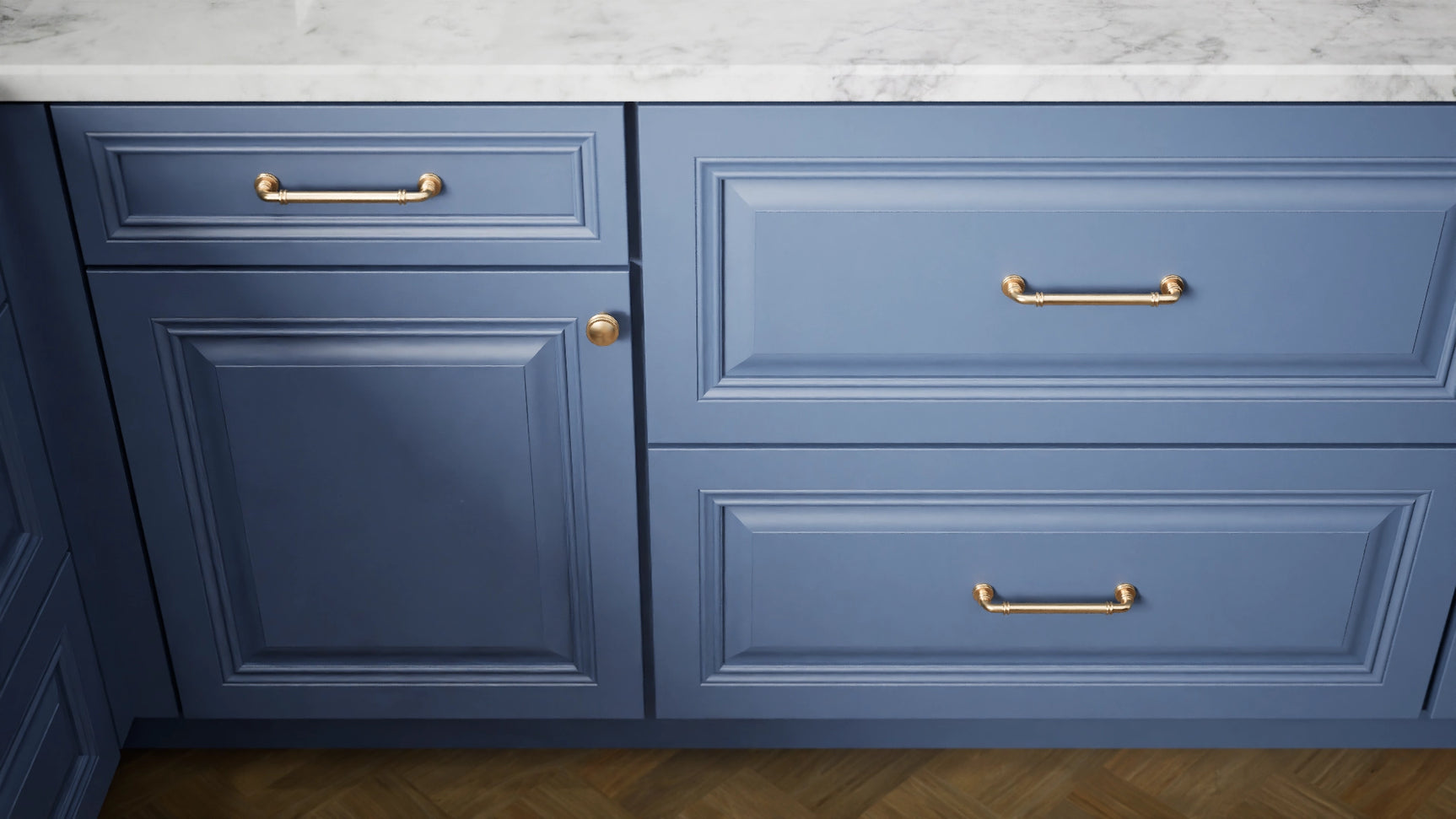 Park Ave Ocean ( Maple | Plain Cut [ Full Overlay • Satin • Painted ] - 10' X 10' Kitchen Cabinet ) | Assembled In USA