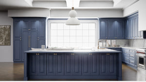 Park Ave Ocean ( Maple | Plain Cut [ Full Overlay • Satin • Painted ] - 10' X 10' Kitchen Cabinet ) | Assembled In USA