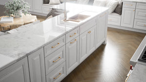 Park Ave White ( Maple | Plain Cut [ Full Overlay • Satin • Painted ] - 10' X 10' Kitchen Cabinet ) | Assembled In USA