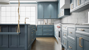 Richmond Adirondack Blue ( Maple | Plain Cut [ Full Overlay • Satin • Painted ] - 10' X 10' Kitchen Cabinet ) | Assembled In USA