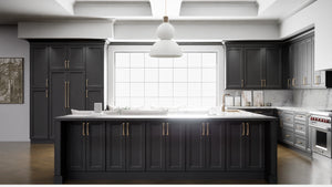 Richmond Black ( Maple | Plain Cut [ Full Overlay • Satin • Painted ] - 10' X 10' Kitchen Cabinet ) | Assembled In USA