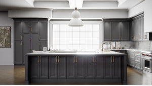 Richmond Cracked Pepper ( Maple | Plain Cut [ Full Overlay • Satin • Painted ] - 10' X 10' Kitchen Cabinet ) | Assembled In USA