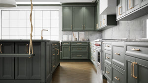 Richmond Evergreen ( Maple | Plain Cut [ Full Overlay • Satin • Painted ] - 10' X 10' Kitchen Cabinet ) | Assembled In USA