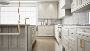 Richmond Linen ( Maple | Plain Cut [ Full Overlay • Satin • Painted ] - 10' X 10' Kitchen Cabinet ) | Assembled In USA