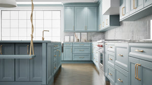 Richmond Mountain Stream ( Maple | Plain Cut [ Full Overlay • Satin • Painted ] - 10' X 10' Kitchen Cabinet ) | Assembled In USA