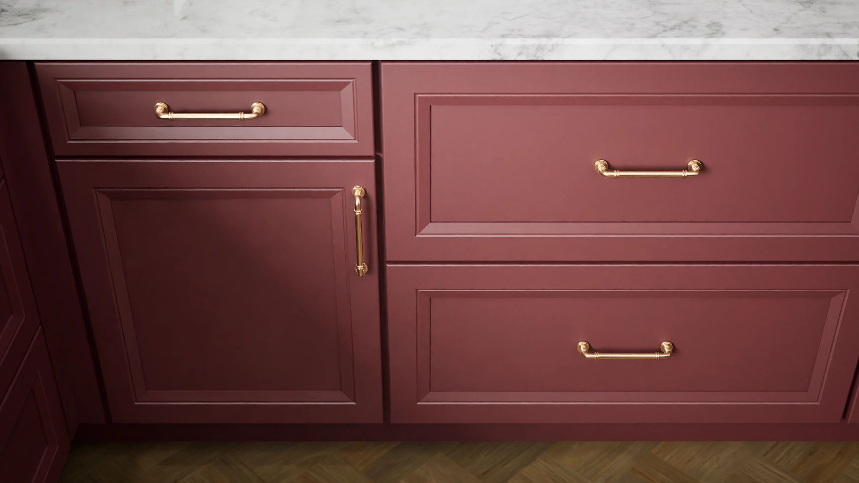 Richmond Rumors ( Maple | Plain Cut [ Full Overlay • Satin • Painted ] - 10' X 10' Kitchen Cabinet ) | Assembled In USA
