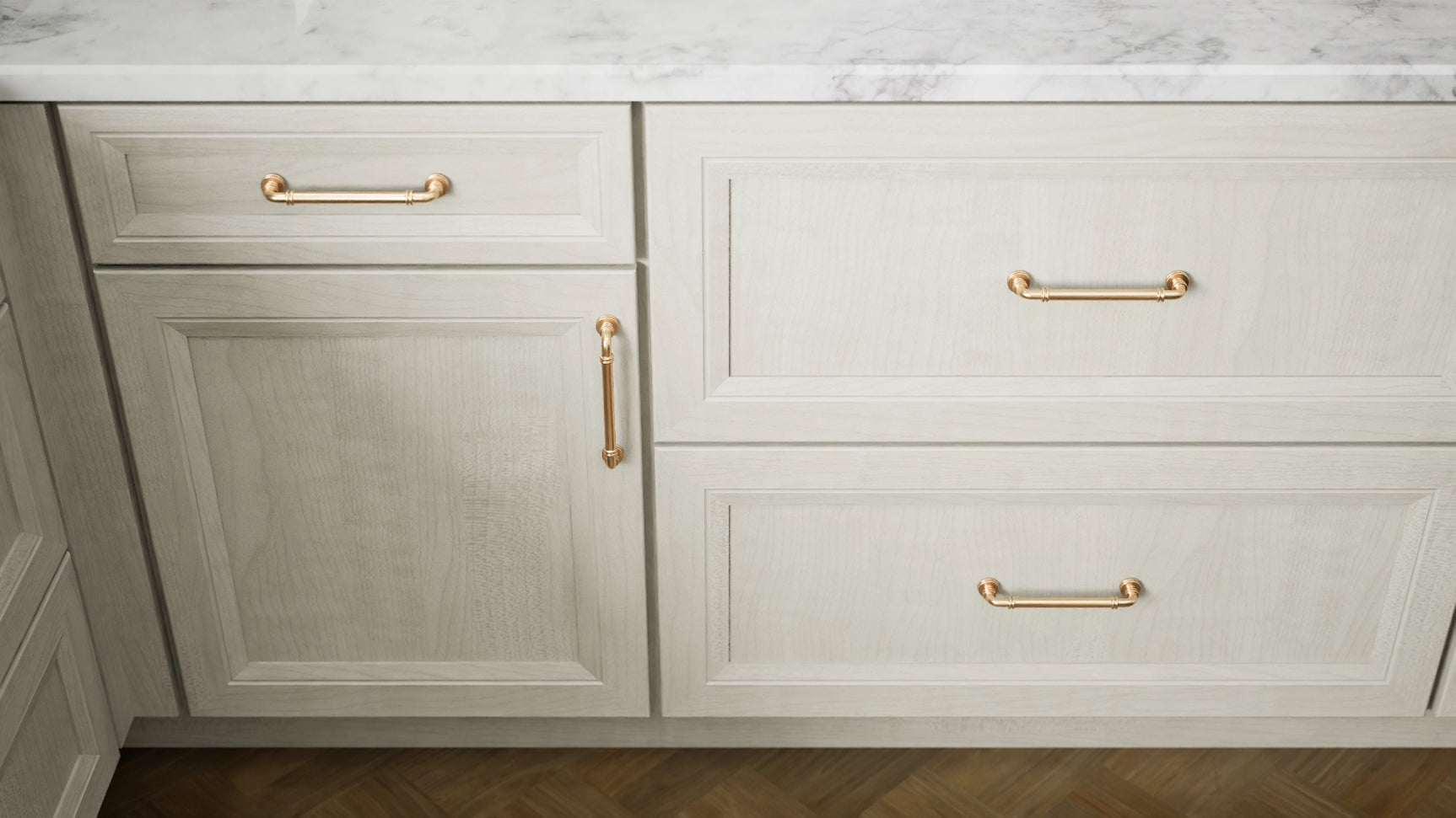 Richmond Stone ( Maple | Plain Cut [ Full Overlay • Satin • Stained ] - 10' X 10' Kitchen Cabinet ) | Assembled In USA