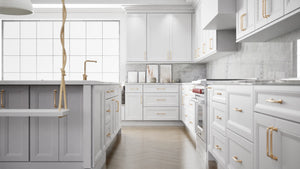 Richmond White ( Maple | Plain Cut [ Full Overlay • Satin • Painted ] - 10' X 10' Kitchen Cabinet ) | Assembled In USA