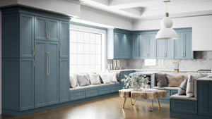 Sydney Adirondack Blue ( Maple | Plain Cut [ Full Overlay • Satin • Painted ] - 10' X 10' Kitchen Cabinet ) | Assembled In USA