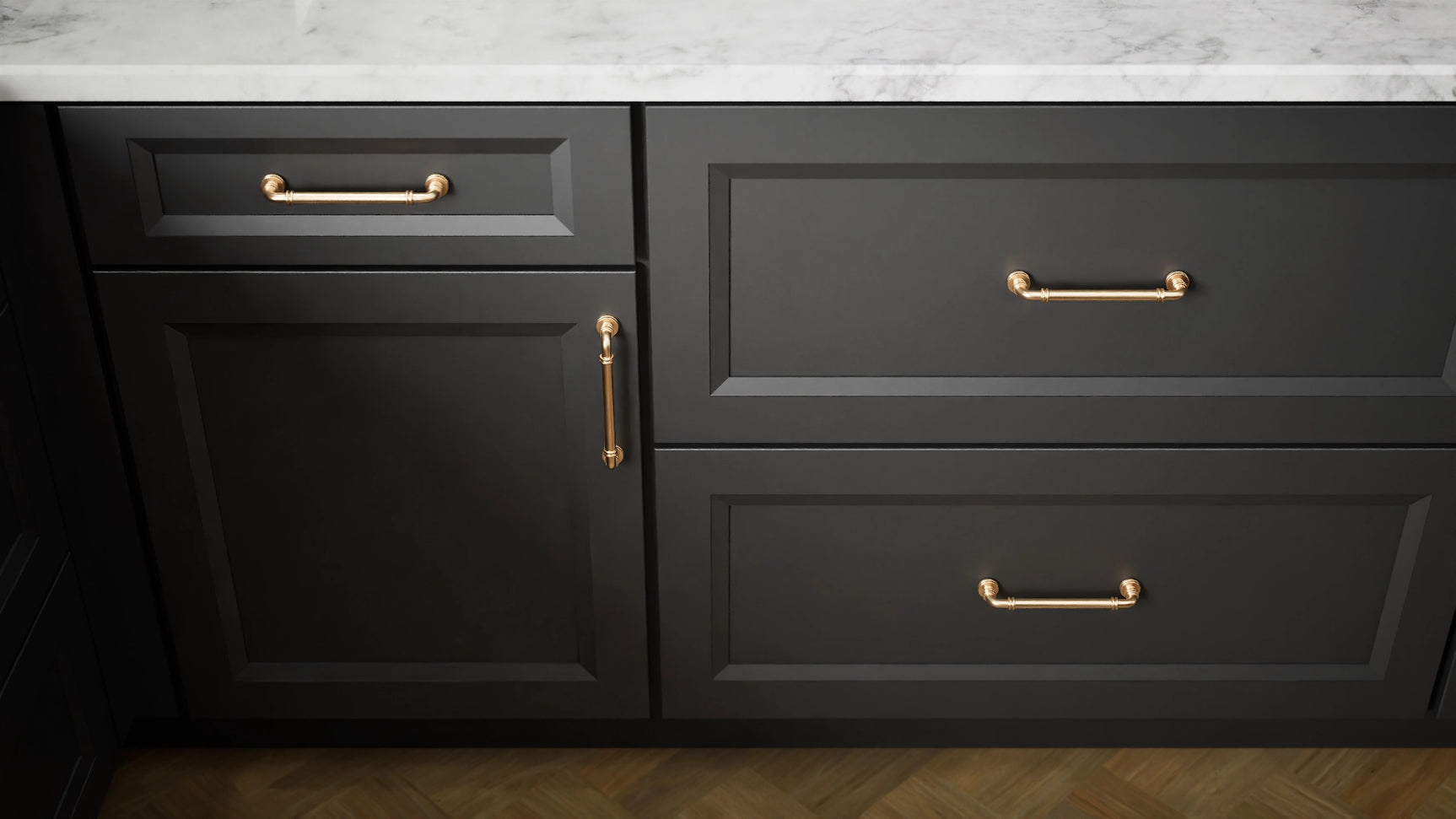Sydney Black ( Maple | Plain Cut [ Full Overlay • Satin • Painted ] - 10' X 10' Kitchen Cabinet ) | Assembled In USA