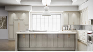 Sydney Linen ( Maple | Plain Cut [ Full Overlay • Satin • Painted ] - 10' X 10' Kitchen Cabinet ) | Assembled In USA