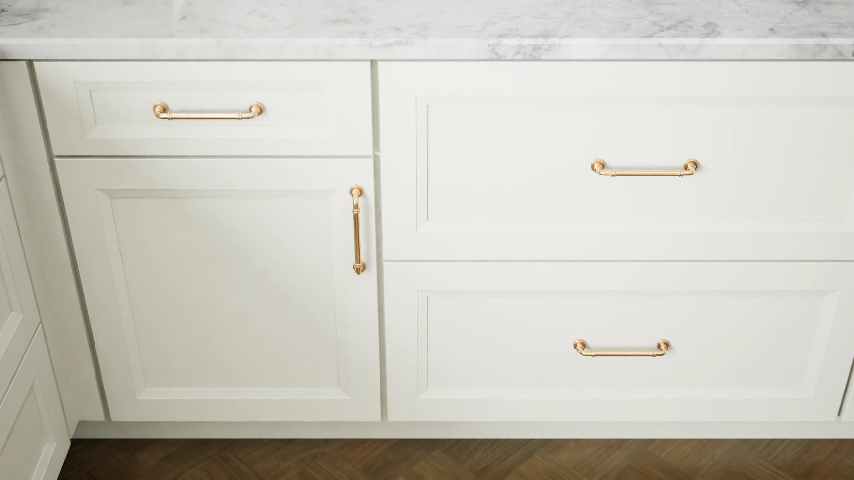 Sydney Sleek White ( Maple | Plain Cut [ Full Overlay • Satin • Painted ] - 10' X 10' Kitchen Cabinet ) | Assembled In USA