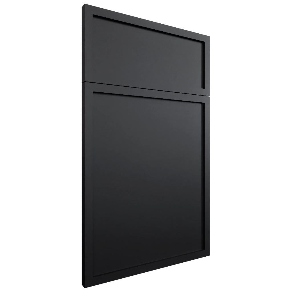 Versailles Black ( MDF | Compressed [ Frameless • Satin • Painted ] - 10' X 10' Kitchen Cabinet ) | Assembled In USA