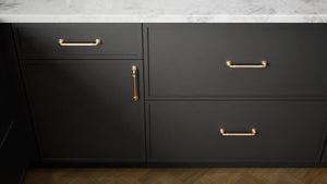 Versailles Black ( MDF | Compressed [ Frameless • Satin • Painted ] - 10' X 10' Kitchen Cabinet ) | Assembled In USA