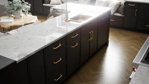 Versailles Black ( MDF | Compressed [ Frameless • Satin • Painted ] - 10' X 10' Kitchen Cabinet ) | Assembled In USA