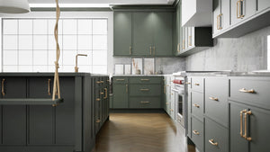 Versailles Evergreen ( MDF | Compressed [ Frameless • Satin • Painted ] - 10' X 10' Kitchen Cabinet ) | Assembled In USA