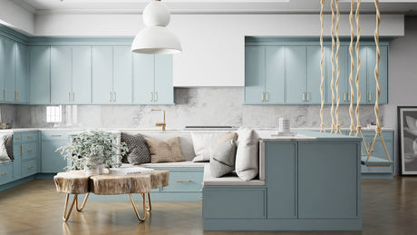 Versailles Mountain Stream ( MDF | Compressed [ Frameless • Satin • Painted ] - 10' X 10' Kitchen Cabinet ) | Assembled In USA