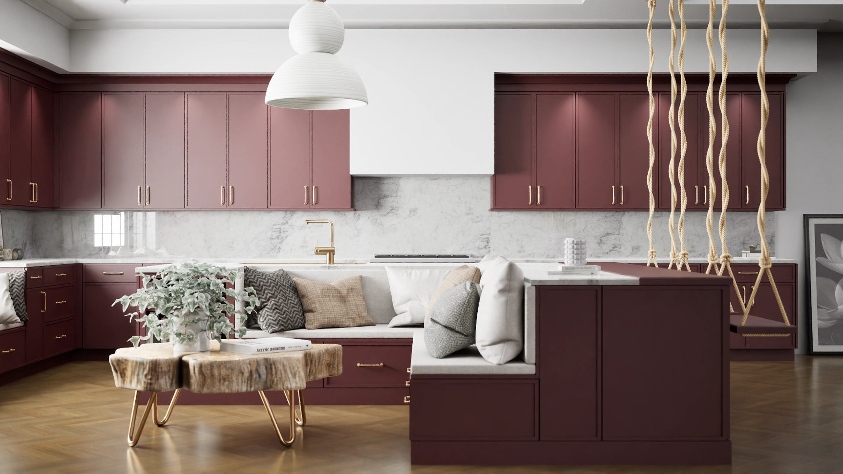 Versailles Rumors ( MDF | Compressed [ Frameless • Satin • Painted ] - 10' X 10' Kitchen Cabinet ) | Assembled In USA