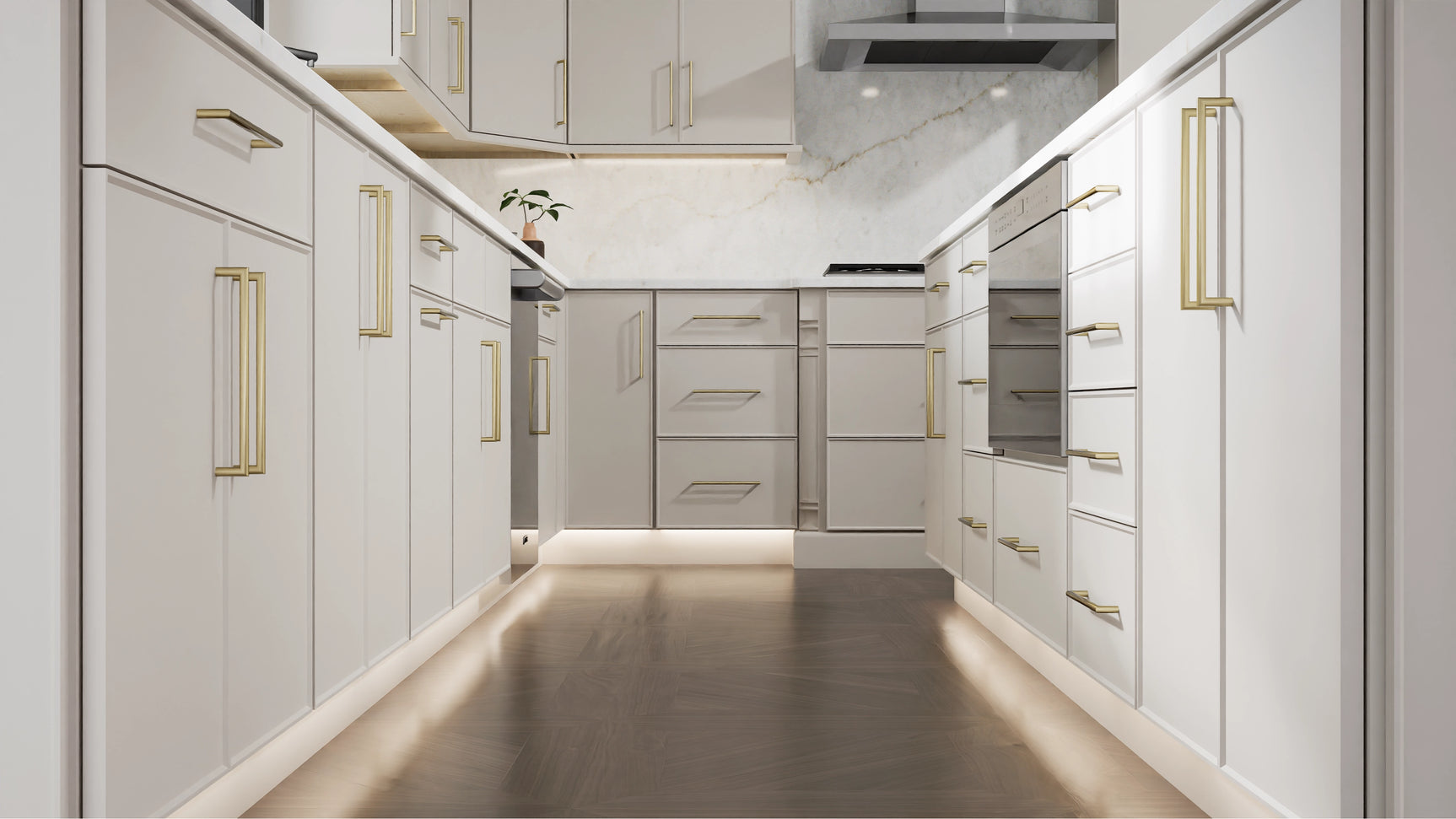 Echo Dove ( Birch | Plain Cut [ Full Overlay • Satin • Painted ] - 10' X 10' Kitchen Cabinet ) | Assembled In USA