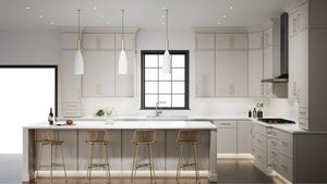 Echo Dove ( Birch | Plain Cut [ Full Overlay • Satin • Painted ] - 10' X 10' Kitchen Cabinet ) | Assembled In USA