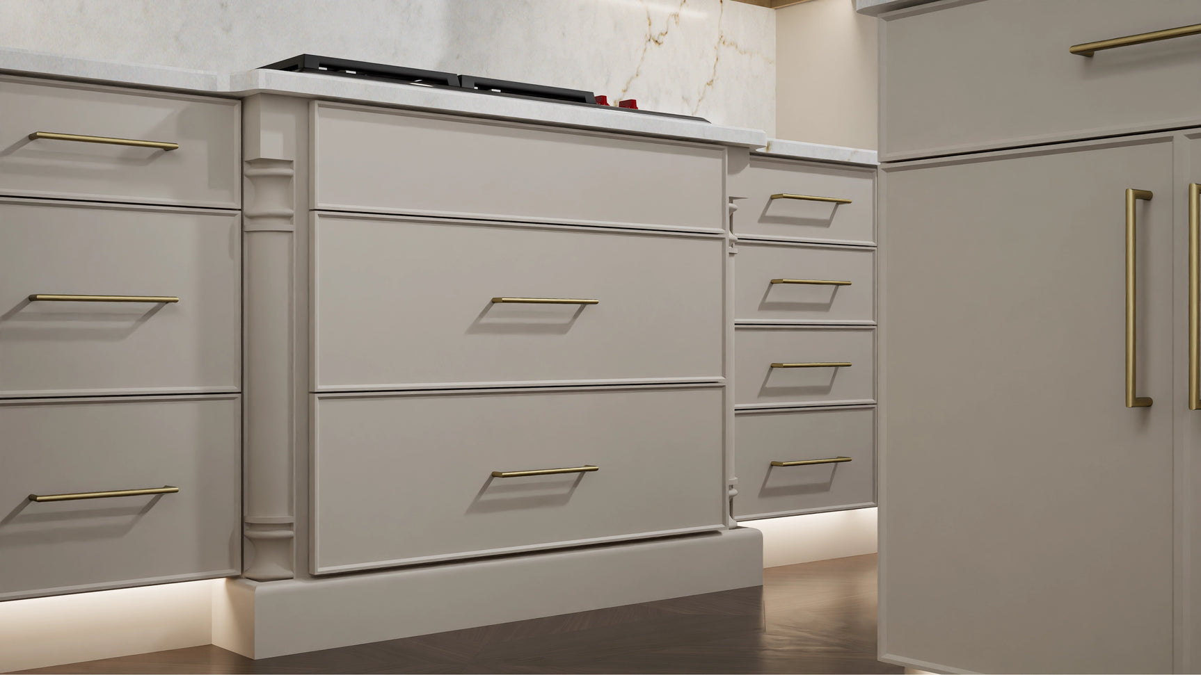 Echo Dove ( Birch | Plain Cut [ Full Overlay • Satin • Painted ] - 10' X 10' Kitchen Cabinet ) | Assembled In USA