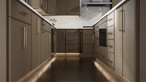 Echo Mocha ( Birch | Plain Cut [ Full Overlay • Satin • Stained ] - 10' X 10' Kitchen Cabinet ) | Assembled In USA