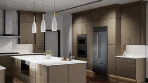 Echo Mocha ( Birch | Plain Cut [ Full Overlay • Satin • Stained ] - 10' X 10' Kitchen Cabinet ) | Assembled In USA