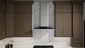 Echo Mocha ( Birch | Plain Cut [ Full Overlay • Satin • Stained ] - 10' X 10' Kitchen Cabinet ) | Assembled In USA