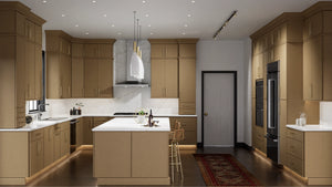 Echo Timber ( Birch | Plain Cut [ Full Overlay • Satin • Stained ] - 10' X 10' Kitchen Cabinet ) | Assembled In USA