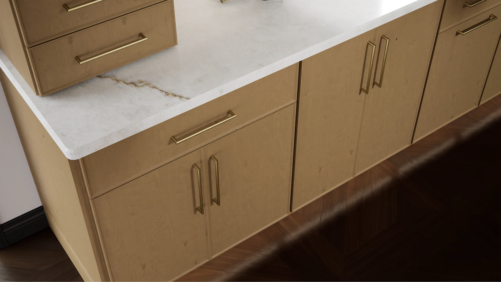 Echo Timber ( Birch | Plain Cut [ Full Overlay • Satin • Stained ] - 10' X 10' Kitchen Cabinet ) | Assembled In USA