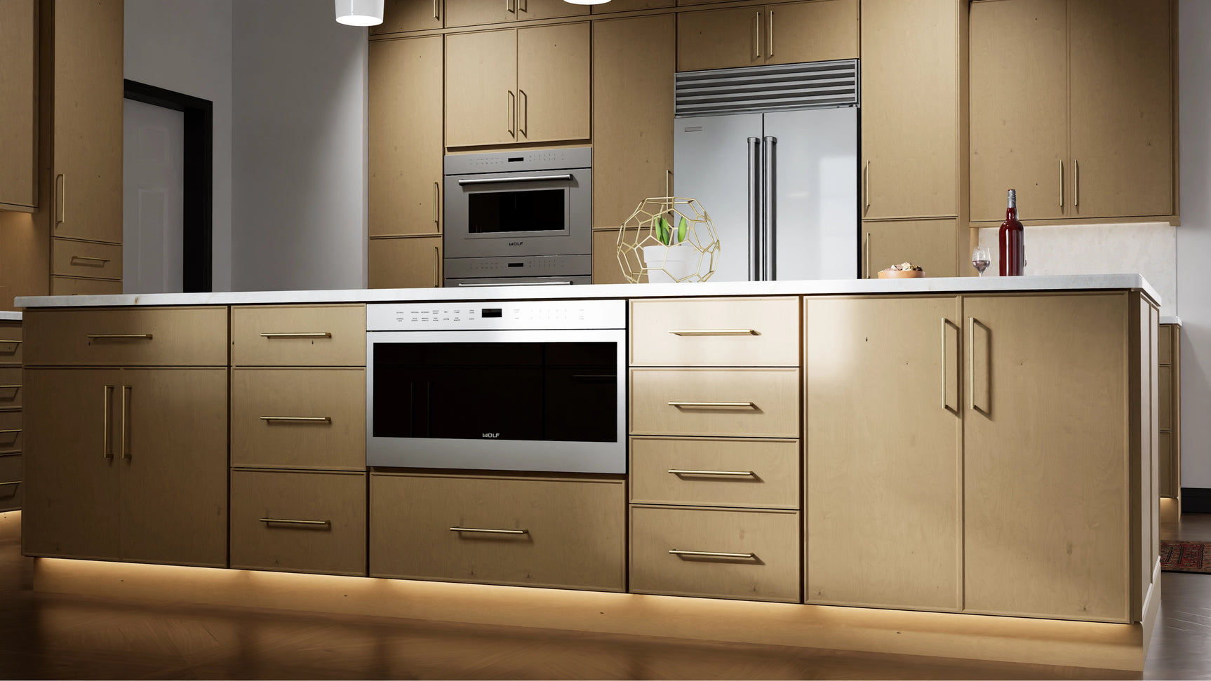 Echo Timber ( Birch | Plain Cut [ Full Overlay • Satin • Stained ] - 10' X 10' Kitchen Cabinet ) | Assembled In USA