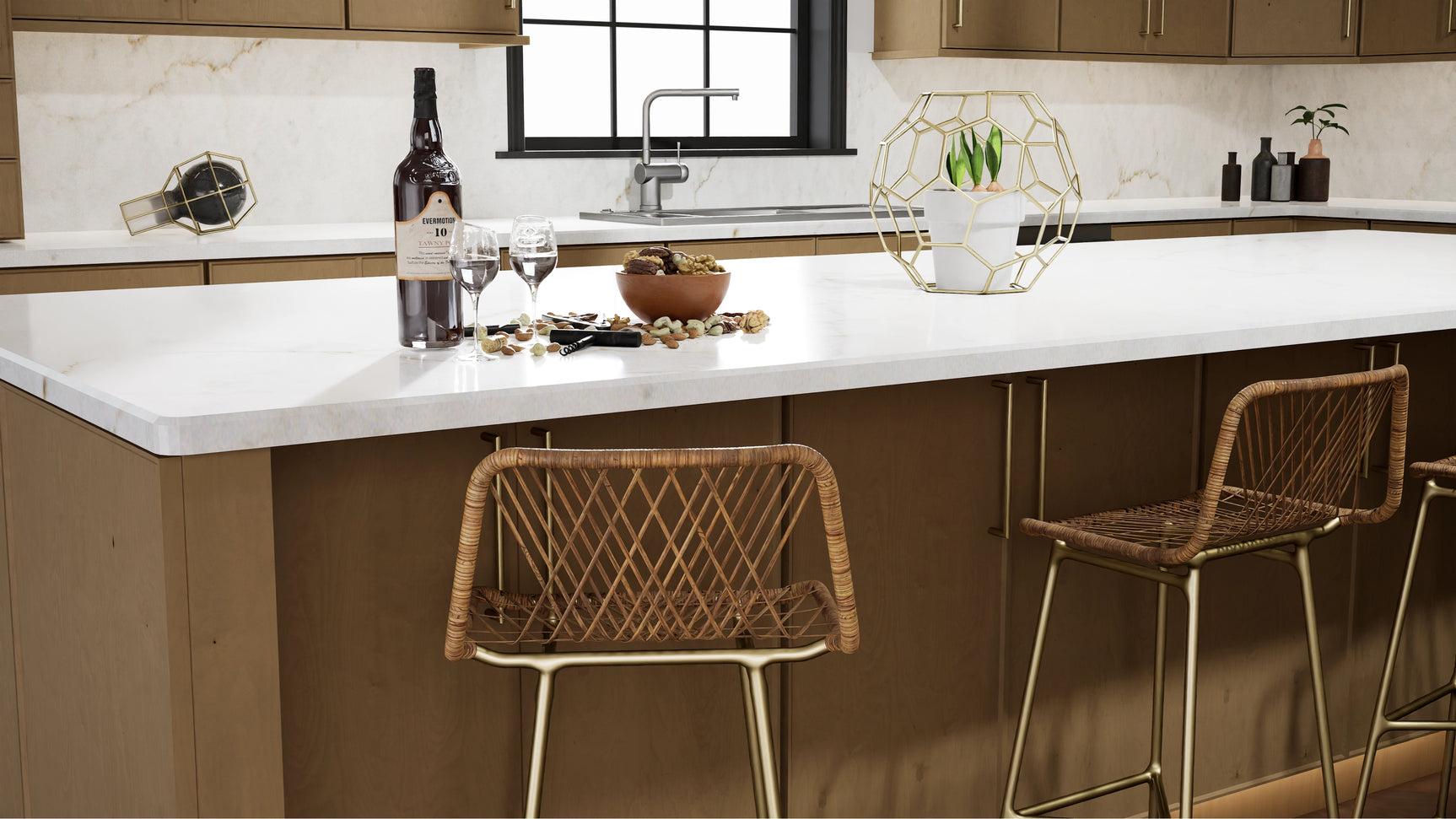 Echo Timber ( Birch | Plain Cut [ Full Overlay • Satin • Stained ] - 10' X 10' Kitchen Cabinet ) | Assembled In USA