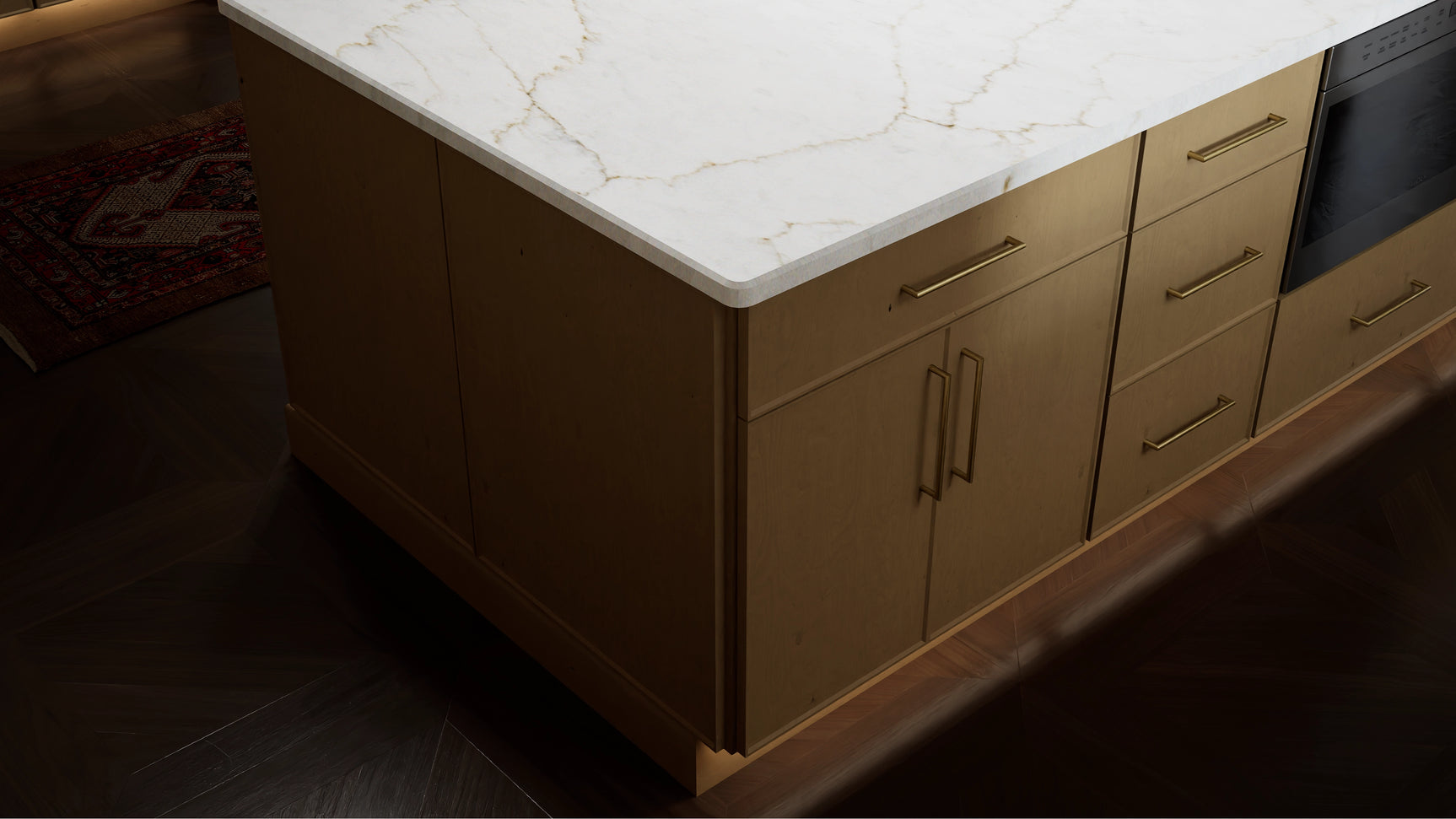 Echo Timber ( Birch | Plain Cut [ Full Overlay • Satin • Stained ] - 10' X 10' Kitchen Cabinet ) | Assembled In USA