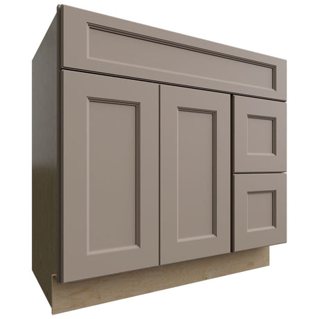 VSD36DR - Vanity - Combo Cabinet - 36 W X 34-1 2 H X 21 D - Fusion Oyster