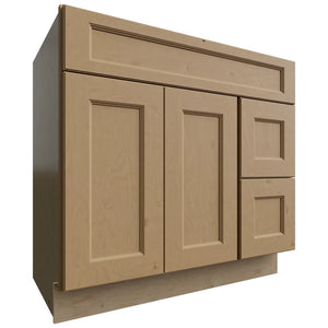 VSD36DR - Vanity - Combo Cabinet - 36 W X 34-1 2 H X 21 D - Fusion Timber