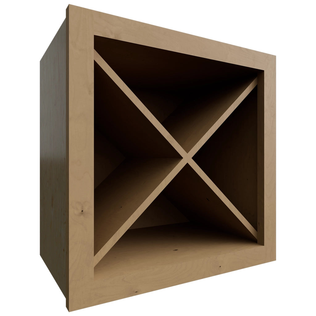 WR18X18 ( Wall | Wine Rack - 18"W X 18"H X 12"D ) | Timber