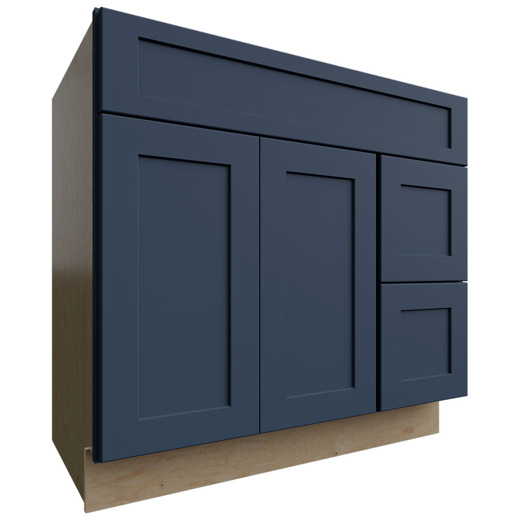 VSD36DR - Vanity - Combo Cabinet - 36 W X 34-1 2 H X 21 D - Galaxy Indigo