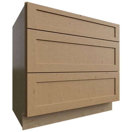 DB36 - Base - 3 Drawers Cabinet - 36 W X 34-1 2 H X 24 D - Galaxy Mocha